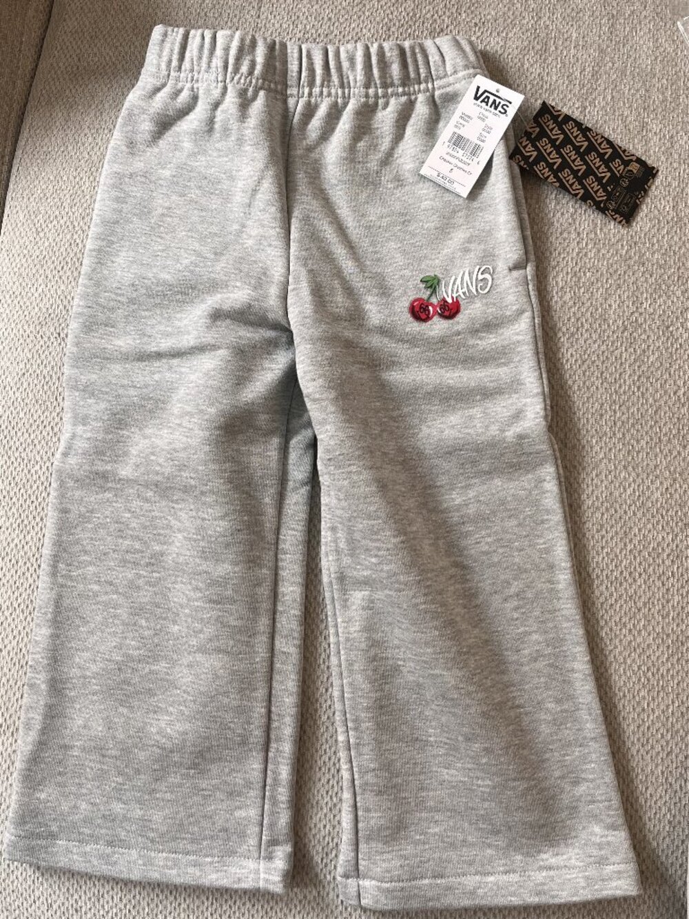 Vans Kids Gray Cherry Embroidered Jogger Sweatpants
